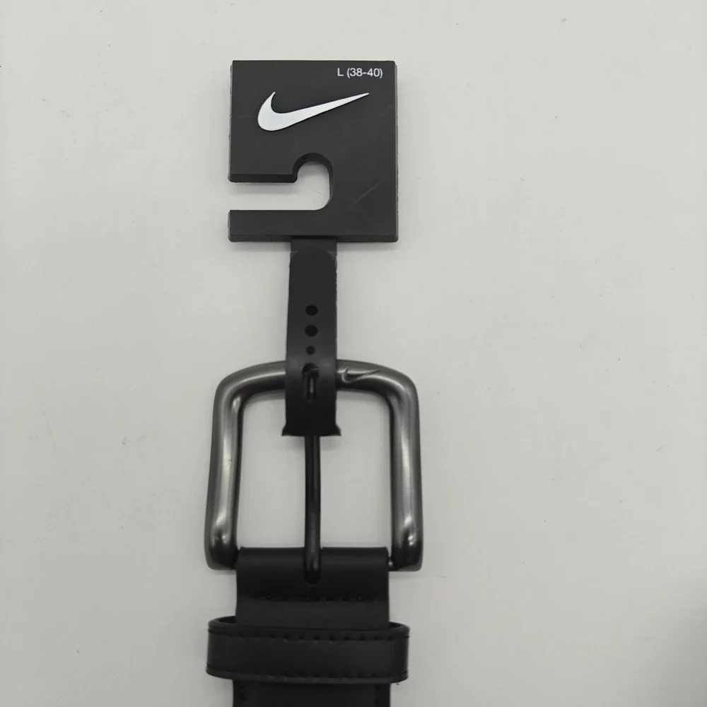 Nike Men's Stretch Woven Braided Golf Belt Black Size L 38-40 Silver Buckle NWT